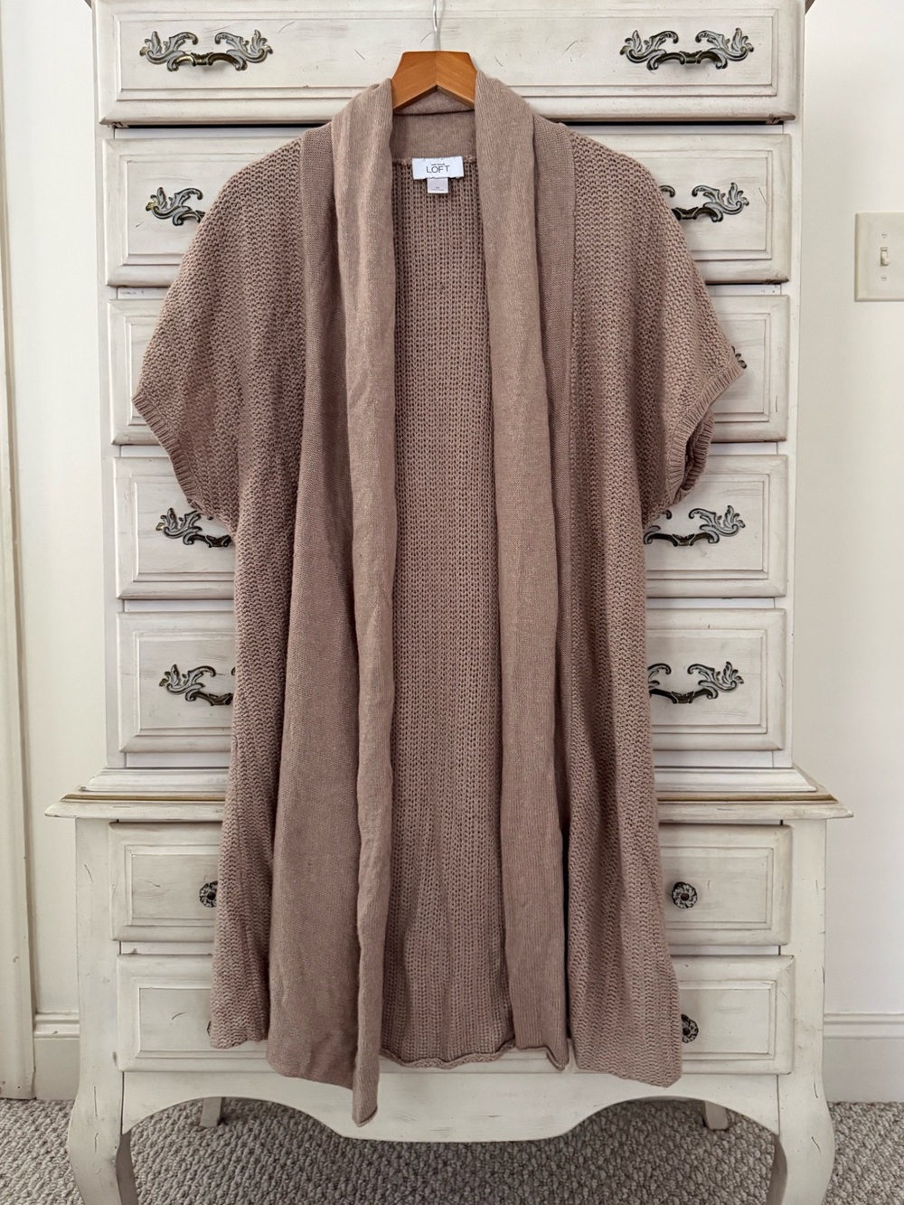 Loft Beige Rabbit Hair Cotton Cardigan